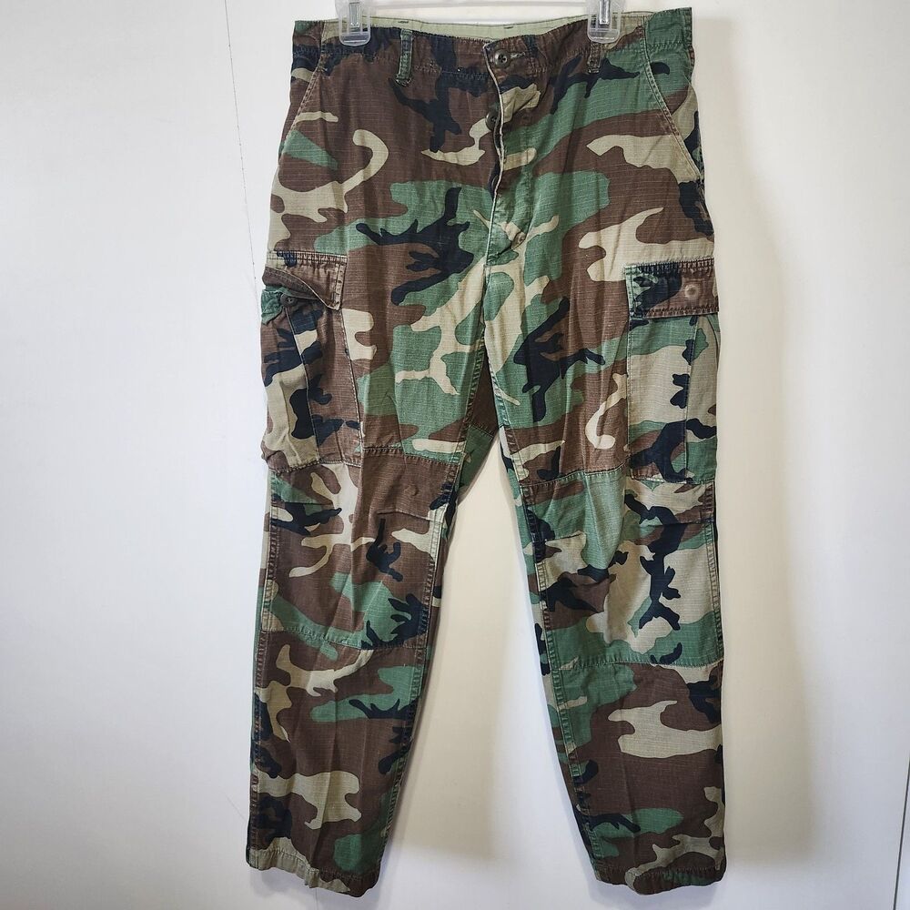 Vtg 1985 US Army M81 Woodland Camo BDU Cargo Pants Medium Regular 100% Cotton